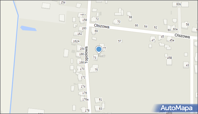 Ostrów Wielkopolski, Topolowa, 79, mapa Ostrów Wielkopolski