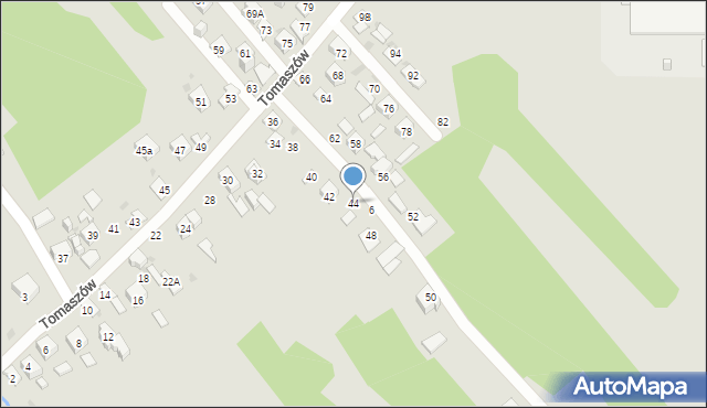 Ostrowiec Świętokrzyski, Tomaszów, 44, mapa Ostrowiec Świętokrzyski