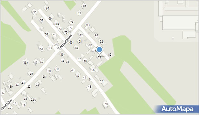 Ostrowiec Świętokrzyski, Tomaszów, 78, mapa Ostrowiec Świętokrzyski
