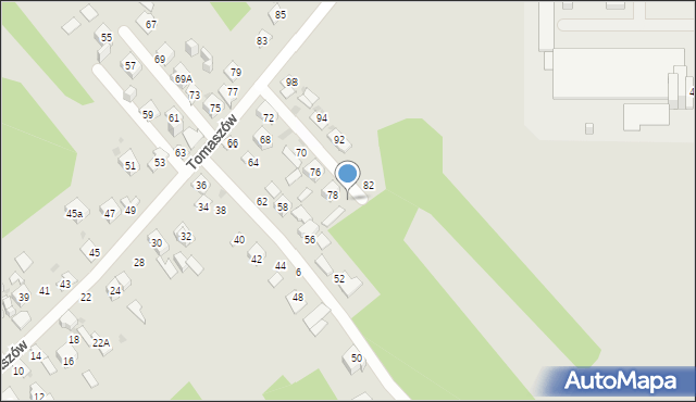 Ostrowiec Świętokrzyski, Tomaszów, 80, mapa Ostrowiec Świętokrzyski