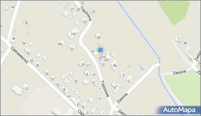 Ostrowiec Świętokrzyski, Topolowa, 12, mapa Ostrowiec Świętokrzyski