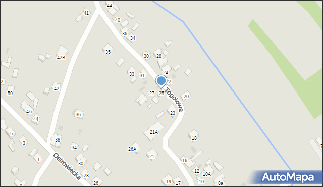 Ostrowiec Świętokrzyski, Topolowa, 25, mapa Ostrowiec Świętokrzyski