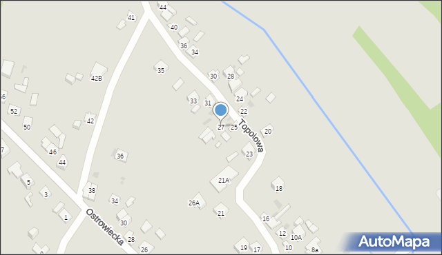 Ostrowiec Świętokrzyski, Topolowa, 27, mapa Ostrowiec Świętokrzyski