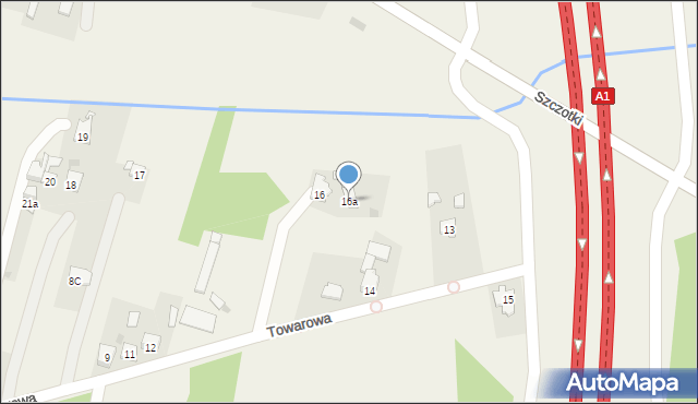 Ożarowice, Towarowa, 16a, mapa Ożarowice