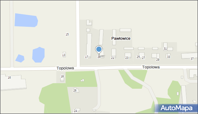 Pawłowice, Topolowa, 19, mapa Pawłowice