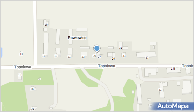 Pawłowice, Topolowa, 25/2, mapa Pawłowice