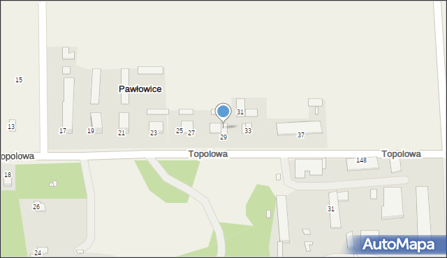 Pawłowice, Topolowa, 29/2, mapa Pawłowice