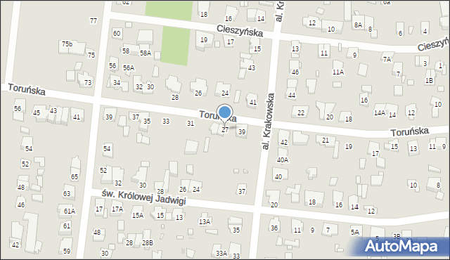 Piastów, Toruńska, 27, mapa Piastów