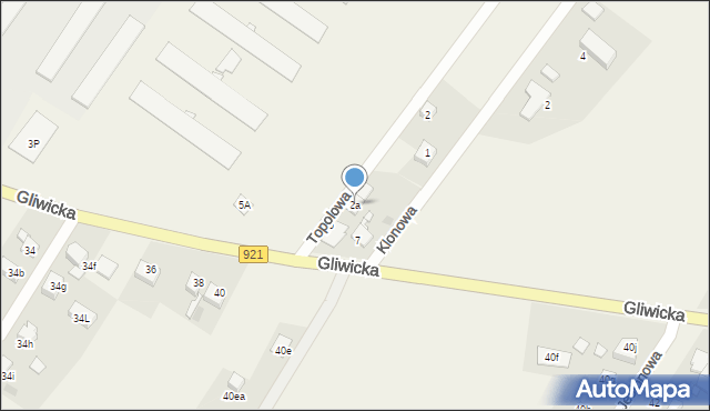 Pilchowice, Topolowa, 2a, mapa Pilchowice