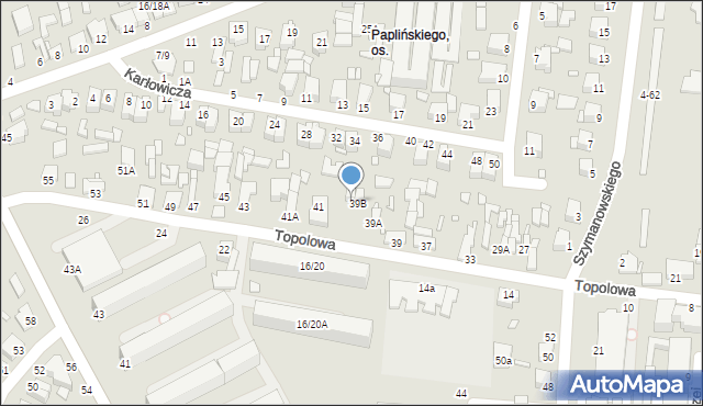 Piotrków Trybunalski, Topolowa, 39C, mapa Piotrków Trybunalski