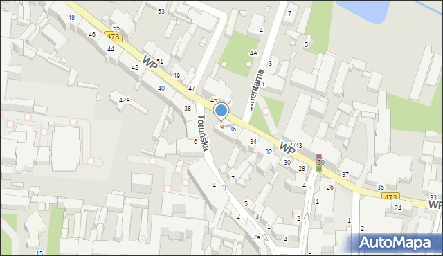 Piotrków Trybunalski, Toruńska, 9, mapa Piotrków Trybunalski