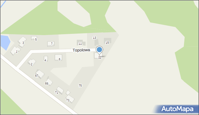 Podańsko, Topolowa, 12, mapa Podańsko