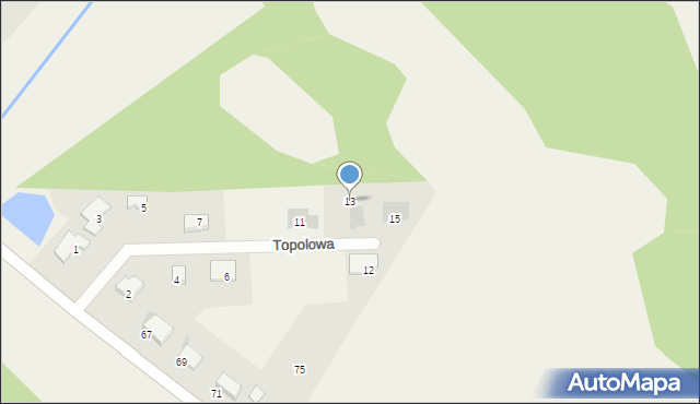 Podańsko, Topolowa, 13, mapa Podańsko