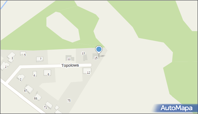 Podańsko, Topolowa, 15a, mapa Podańsko