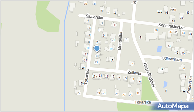 Poręba, Tokarska, 11, mapa Poręba