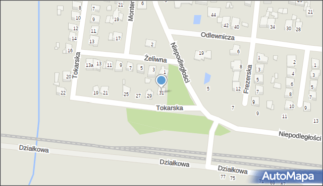 Poręba, Tokarska, 31, mapa Poręba