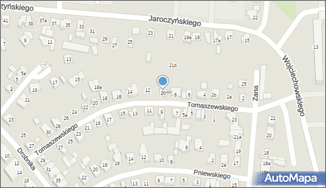 Poznań, Tomaszewskiego Adama, 10, mapa Poznania