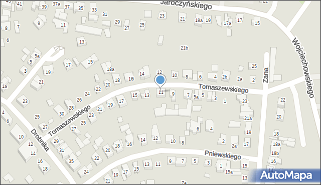 Poznań, Tomaszewskiego Adama, 11, mapa Poznania