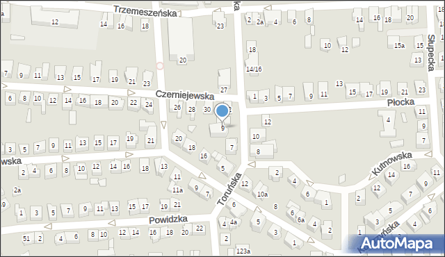 Poznań, Toruńska, 9, mapa Poznania