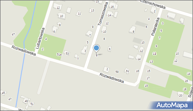 Poznań, Tomaszowska, 4, mapa Poznania