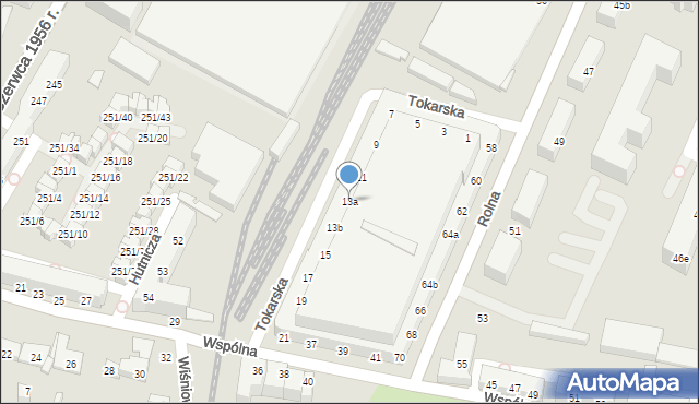 Poznań, Tokarska, 13a, mapa Poznania