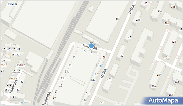 Poznań, Tokarska, 3, mapa Poznania