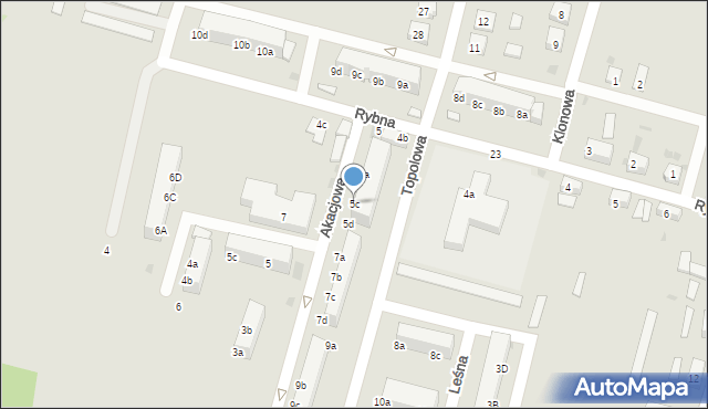 Przemków, Topolowa, 5c, mapa Przemków