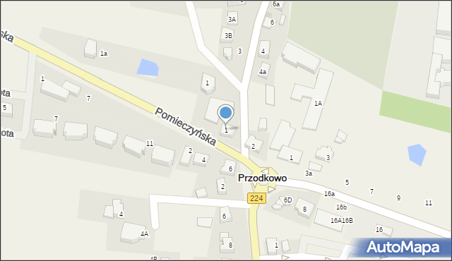 Przodkowo, Topolowa, 1, mapa Przodkowo