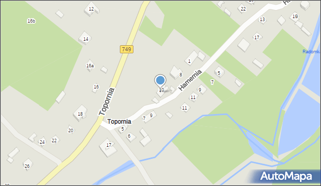 Przysucha, Topornia, 10, mapa Przysucha