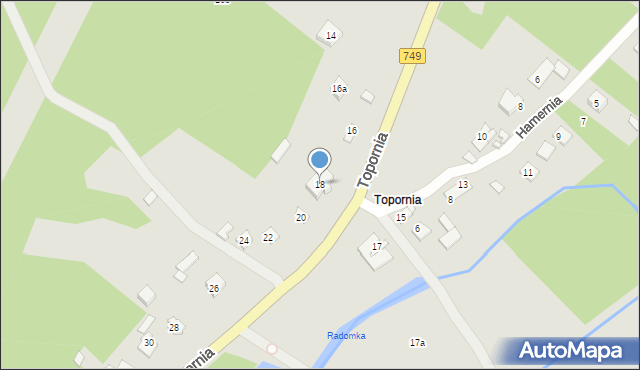 Przysucha, Topornia, 18, mapa Przysucha