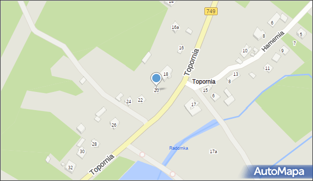 Przysucha, Topornia, 20, mapa Przysucha