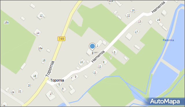 Przysucha, Topornia, 8, mapa Przysucha