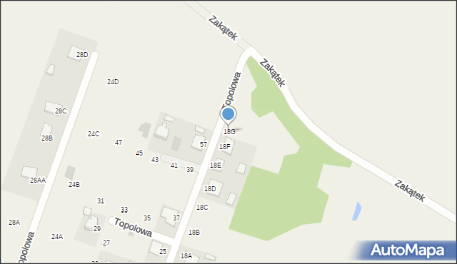 Pysznica, Topolowa, 18G, mapa Pysznica