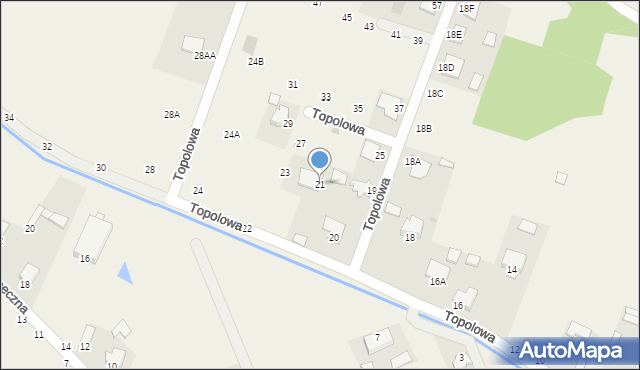 Pysznica, Topolowa, 21, mapa Pysznica