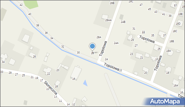 Pysznica, Topolowa, 28, mapa Pysznica