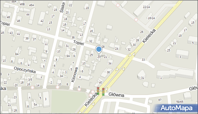 Radom, Topiel, 23, mapa Radomia