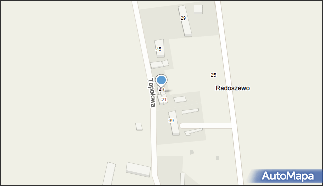 Radoszewo, Topolowa, 23, mapa Radoszewo