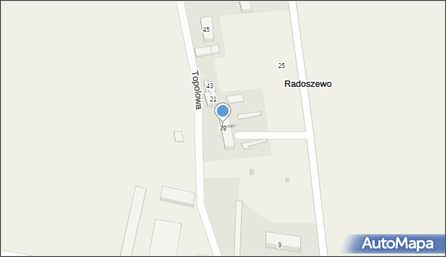 Radoszewo, Topolowa, 39, mapa Radoszewo