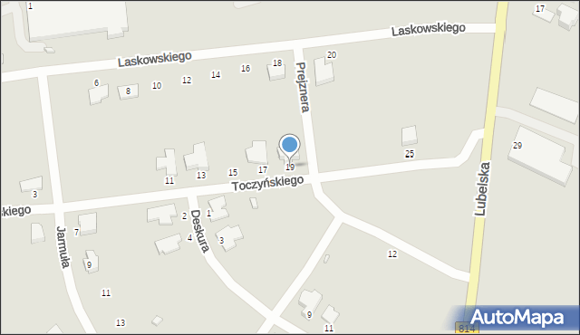 Radzyń Podlaski, Toczyńskiego Czesława, 19, mapa Radzyń Podlaski