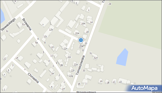 Rawa Mazowiecka, Tomaszowska, 22A, mapa Rawa Mazowiecka