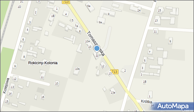 Rokiciny-Kolonia, Tomaszowska, 11, mapa Rokiciny-Kolonia