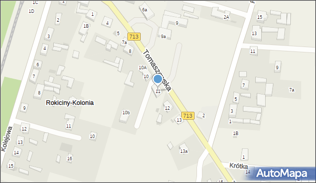 Rokiciny-Kolonia, Tomaszowska, 11, mapa Rokiciny-Kolonia