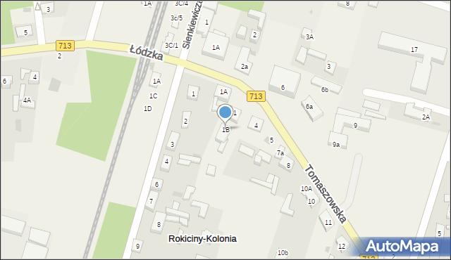 Rokiciny-Kolonia, Tomaszowska, 1B, mapa Rokiciny-Kolonia