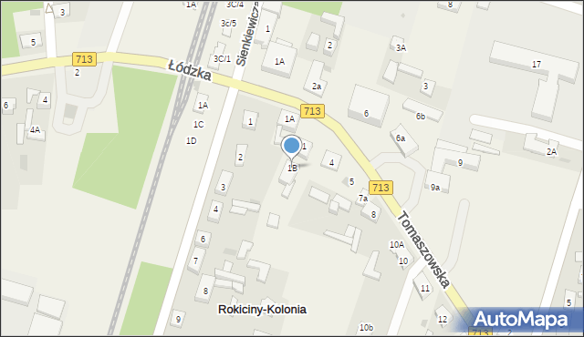 Rokiciny-Kolonia, Tomaszowska, 1B, mapa Rokiciny-Kolonia