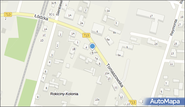 Rokiciny-Kolonia, Tomaszowska, 5, mapa Rokiciny-Kolonia