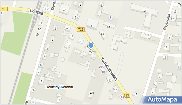 Rokiciny-Kolonia, Tomaszowska, 7a, mapa Rokiciny-Kolonia