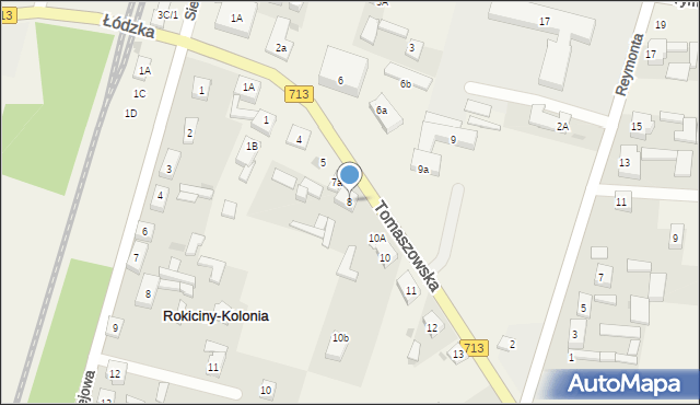 Rokiciny-Kolonia, Tomaszowska, 8, mapa Rokiciny-Kolonia