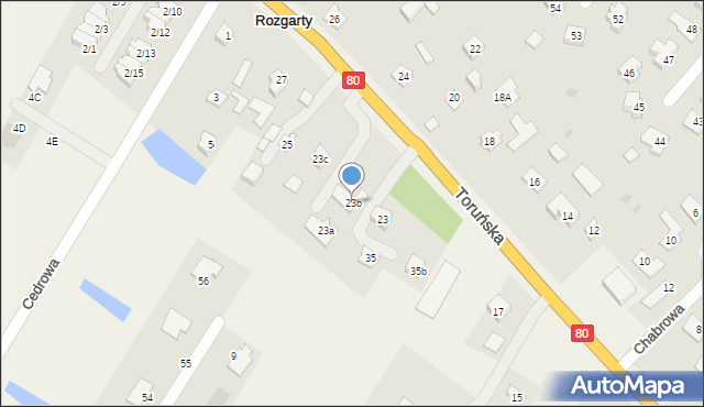 Rozgarty, Toruńska, 23b, mapa Rozgarty