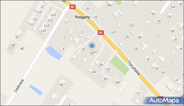 Rozgarty, Toruńska, 23c, mapa Rozgarty