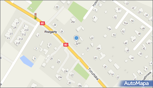 Rozgarty, Toruńska, 24, mapa Rozgarty